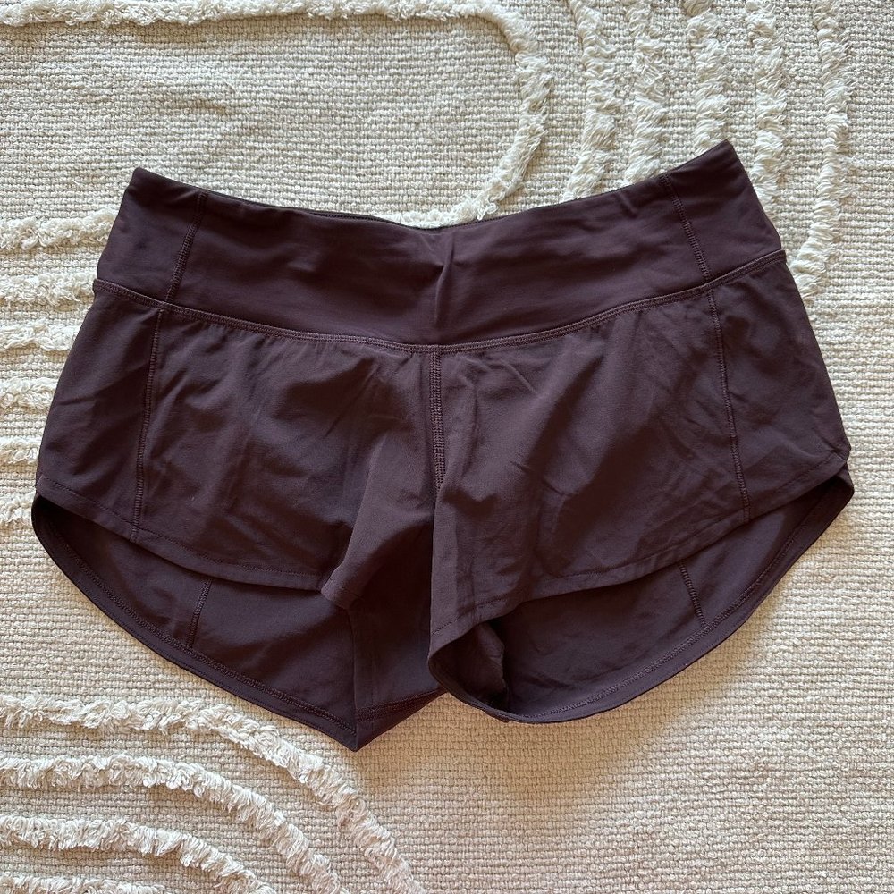 Maroon Lululemon Speed-up Shorts (size 4)